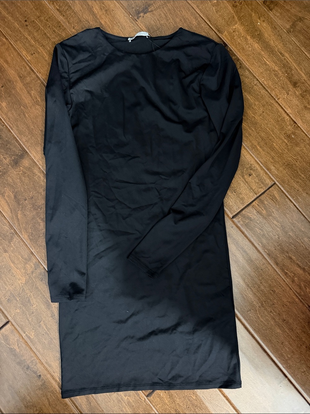 Zara Black Long-Sleeve Mini Dress